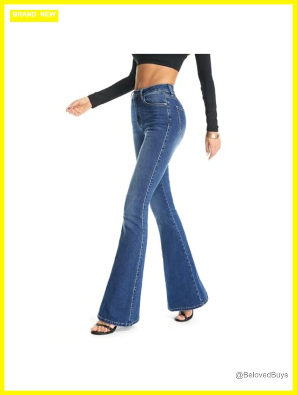 Women's High Rise Bootcut Curvy Stretchy Denim Jeans